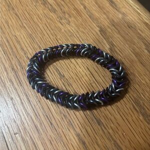 Black and Purple Chainmail Bracelet